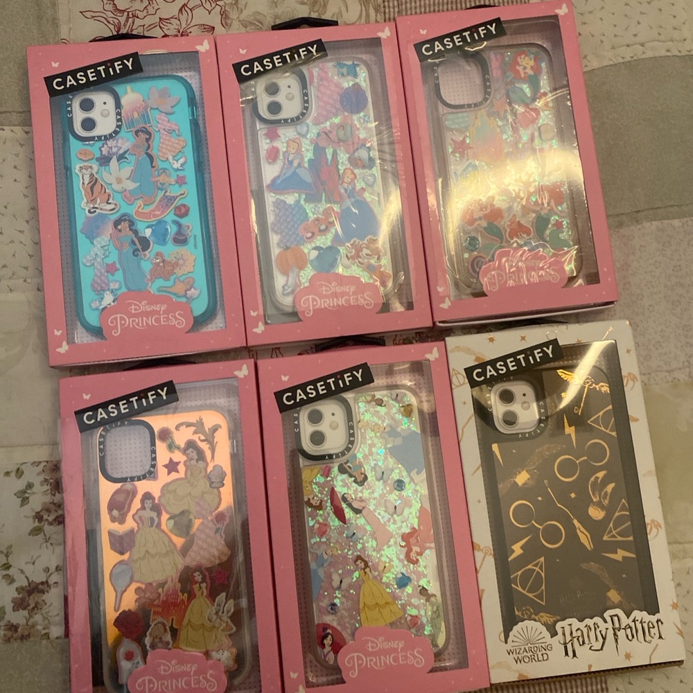 Casetify Blue and Pink Liquid Glitter Phone Cases